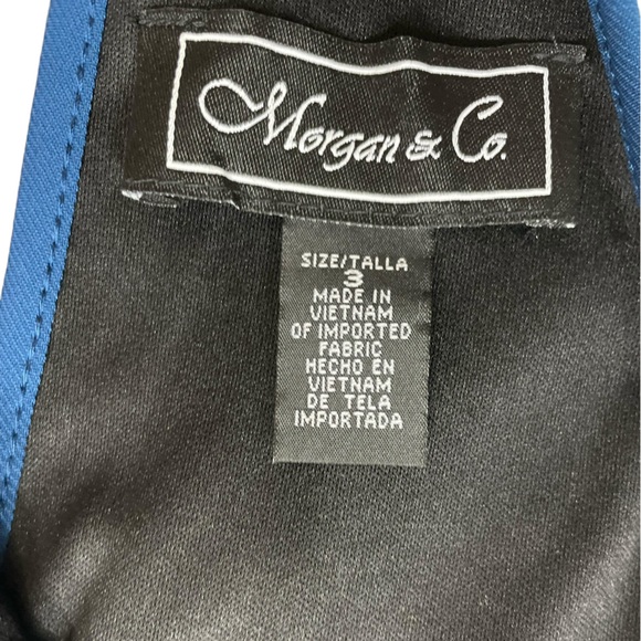 NWT Morgan & Co. Sequin A-Line Gown in Peacock Blue - Picture 11 of 15